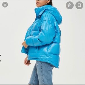 Topshop electric blue puffer coat